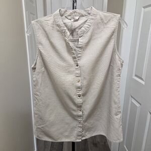 DKR Sleeveless Button-Front Top